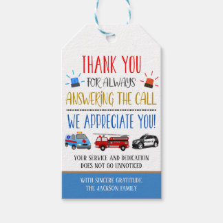 First Responder Appreciation Gift Tag Geschenkanhänger