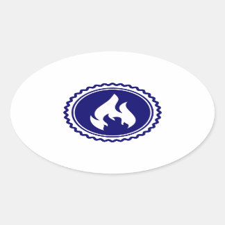 First Responder Firefighter Blue Flame Abzeichen Ovaler Aufkleber