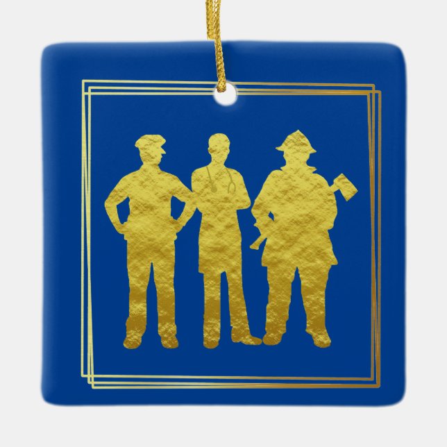 First Responder Golden Silhouette Keramikornament (Vorderseite)