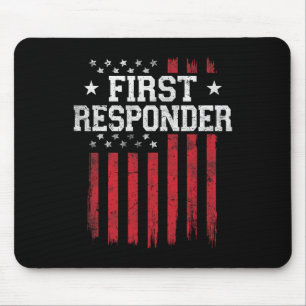 First Responder Proud American Flag Usa Patriot Pa Mousepad