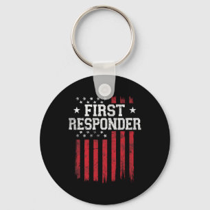 First Responder Proud American Flag Usa Patriot Pa Schlüsselanhänger