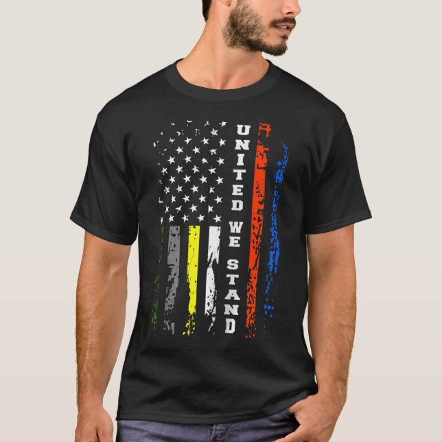 First Responder Thin Line Shirt Patriotic American (Vorderseite)