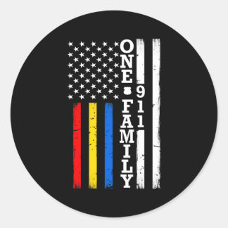 First Responder Thin Red Gold Blue Line Flag Runder Aufkleber