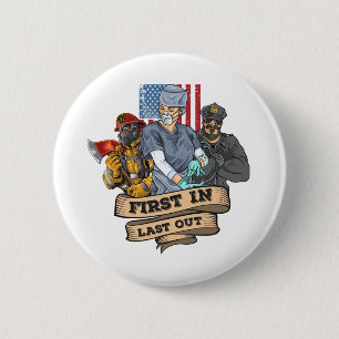 First Responders Day Feuerwehrpolizei Button