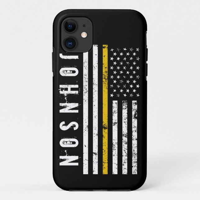 First Response Style American Gold Line Flag Case-Mate iPhone Hülle (Rückseite)