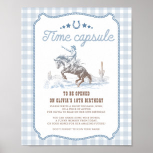 First Rodeo 1. Geburtstag Western Zeitkapsel Schil Poster