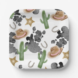 First Rodeo 1st Birthday Baby Cow Paper Plates Pappteller