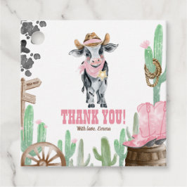 First Rodeo 1st Birthday Baby Cow Thank You Geschenkanhänger