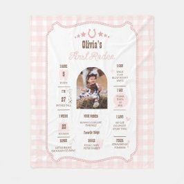 First Rodeo 1st Birthday Milestone Western Sign Fleecedecke