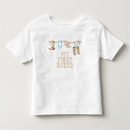 First Rodeo Baby blau und braun Geburtstag Kleinkind T-shirt