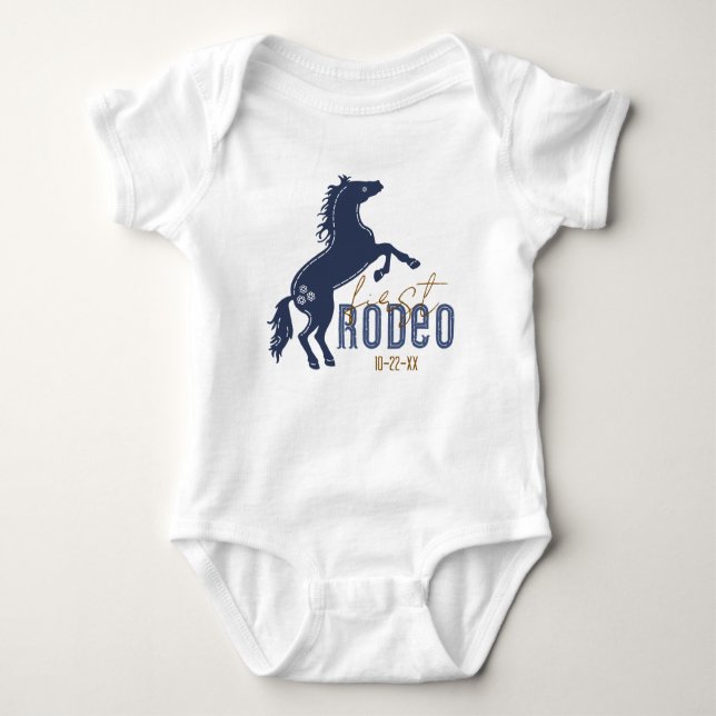 First Rodeo Baby Bodysuit - Navy Blue Western 1. Strampler (Vorderseite)