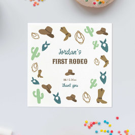 First Rodeo Birthday 1. Cowboy Western Serviette