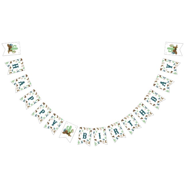 First Rodeo Birthday 1. Cowboy Western Wimpelkette