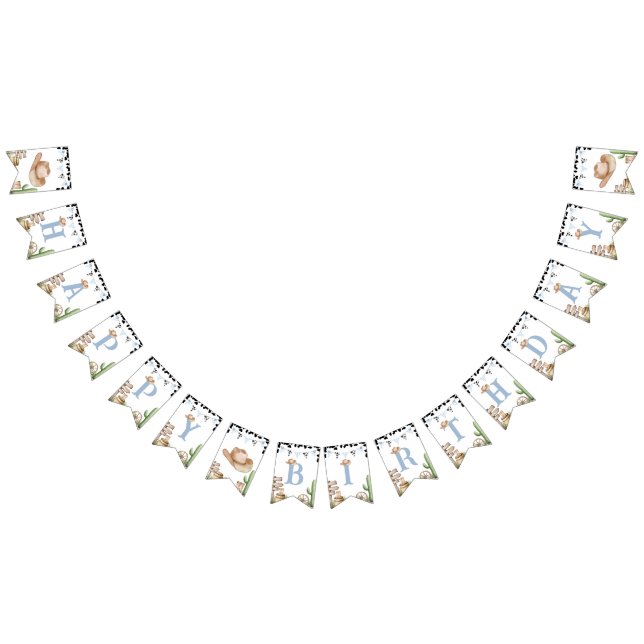 First Rodeo Birthday Bunting Banner Decor (Alle)