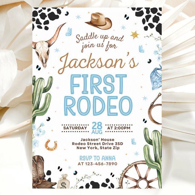 First Rodeo Birthday Invitation for Boy Einladung (Von Creator hochgeladen)