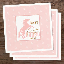 First Rodeo Birthday Napkins - Western Cowboy sie Serviette