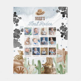 First Rodeo Birthday Rustic Monthly Photo Sign Fleecedecke