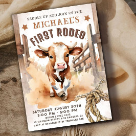 First Rodeo | Bull Calf 1. Rodeo Geburtstagsparty Einladung