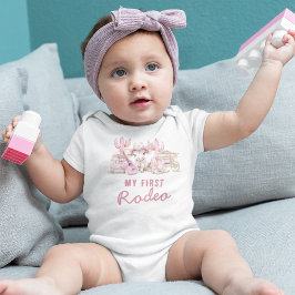 First Rodeo Country Cowgirl Geburtstag Baby Strampler