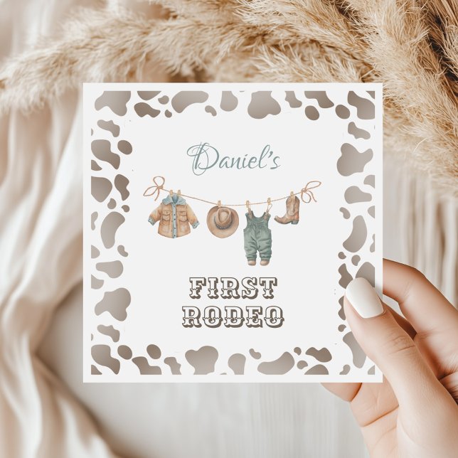 First Rodeo Cowboy Kleidung Boy Birthday Serviette (Von Creator hochgeladen)