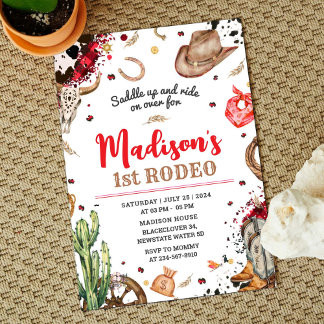 First Rodeo Cowboy Party Einladung