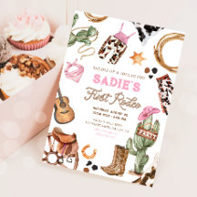 First Rodeo Cowboy Wild West Western Girl Birthday