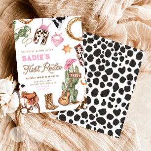 First Rodeo Cowboy Wild West Western Girl Birthday Einladung