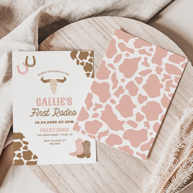 First Rodeo Cowgirl Birthday Einladung (Von Creator hochgeladen)