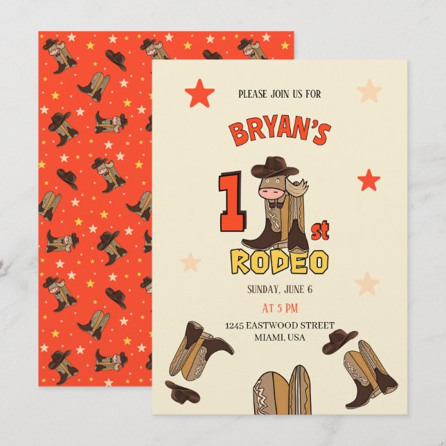 First Rodeo Einladung (Vorne/Hinten)
