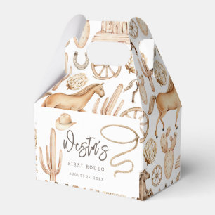 First Rodeo Neutral Southern Cowboy Birthday Gefal Geschenkschachtel