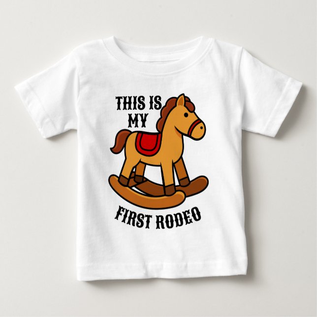 First Rodeo One Birthday Funny Baby T-shirt (Vorderseite)