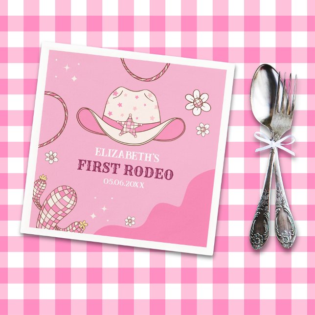 First Rodeo Party Girl in Pink and White Serviette (Von Creator hochgeladen)