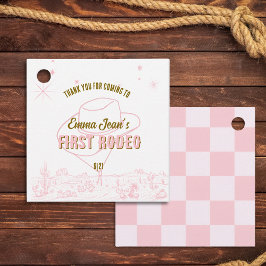 First Rodeo Pink Cowgirl 1st Birthday Thank You Geschenkanhänger