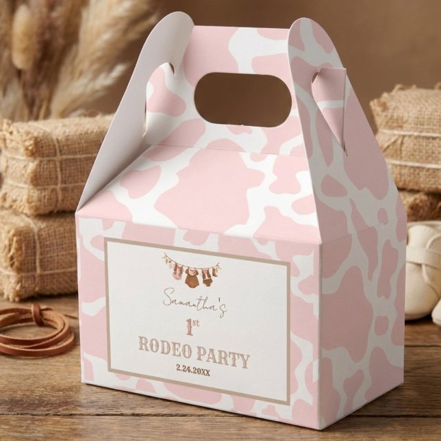 First Rodeo Pink Cowgirl Western Birthday Geschenkschachtel (First Rodeo Pink Birthday Gift Box)
