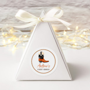 First Rodeo Southern Cowboy Birthday Runder Aufkleber