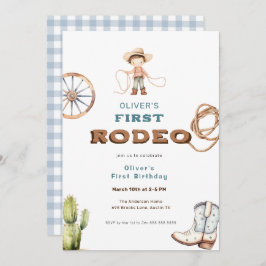 First Rodeo Western Baby Boy Birthday Einladung