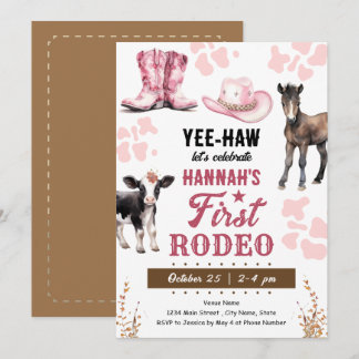 First Rodeo Western Birthday Girl Einladung
