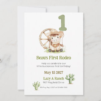 First Rodeo Western Birthday Invitation Einladung