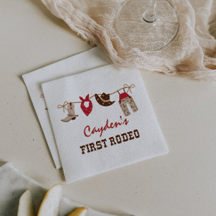 First Rodeo Western Cowboy 1. Geburtstag Serviette