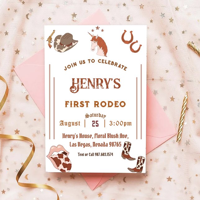 First Rodeo Western Cowboy First Birthday Einladung (Von Creator hochgeladen)