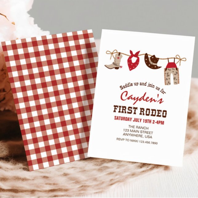 First Rodeo Western Cowboy First Birthday Einladung (Von Creator hochgeladen)