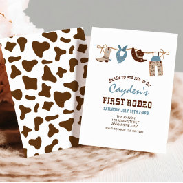 First Rodeo Western Cowboy First Birthday Einladung