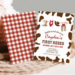 First Rodeo Western Cowboy First Birthday Invitati Einladung