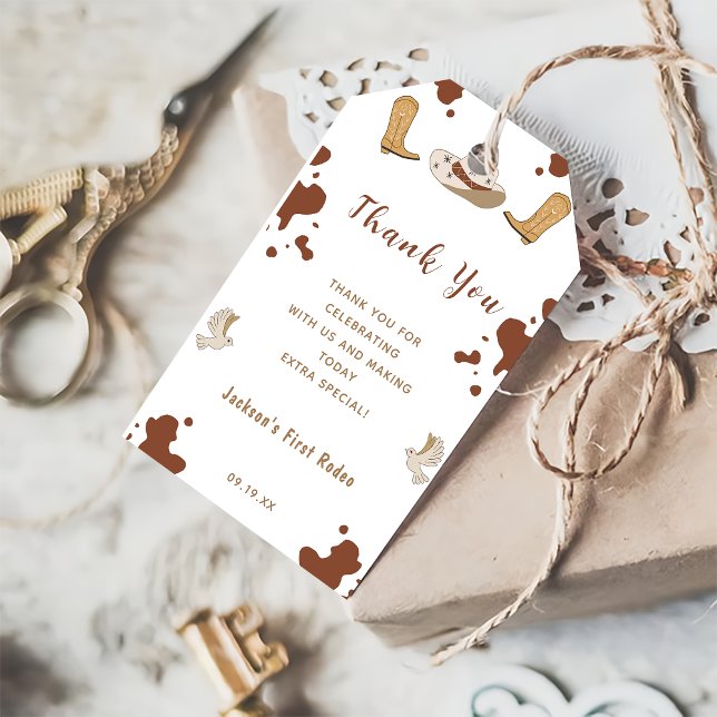 First Rodeo Western Cowboy Geschenkanhänger (Von Creator hochgeladen)