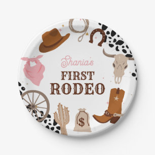 First Rodeo Wild West Cowgirl First Birthday Pappteller