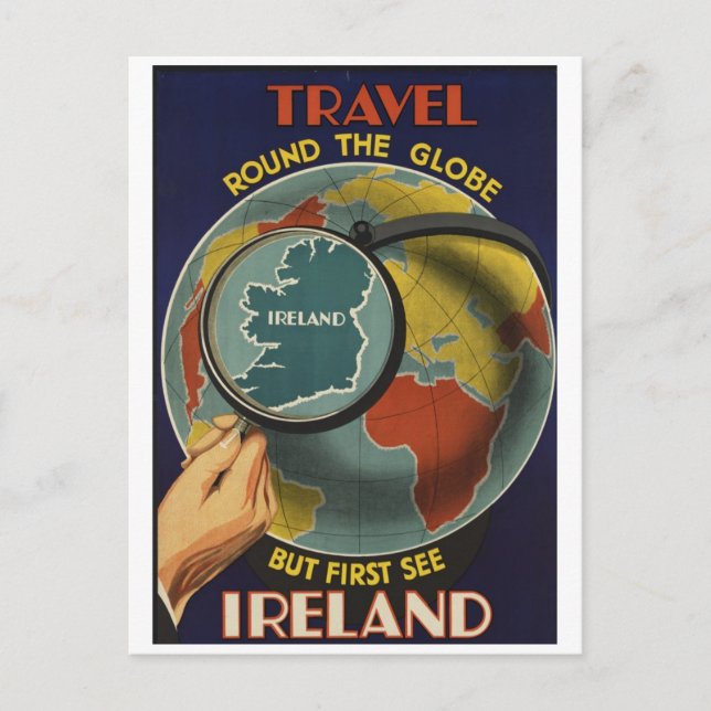 First See Ireland Travel Poster Postcard Postkarte (Vorderseite)