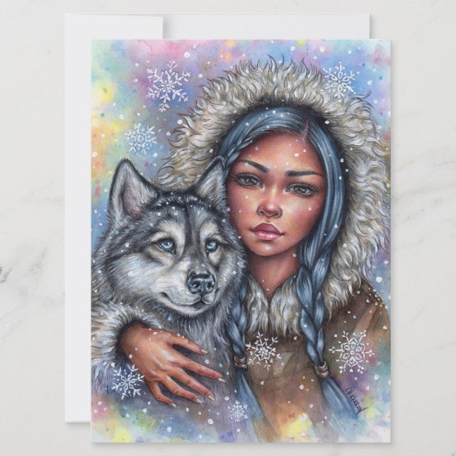 First Snow Art Card Husky Bester Freund (Vorderseite)