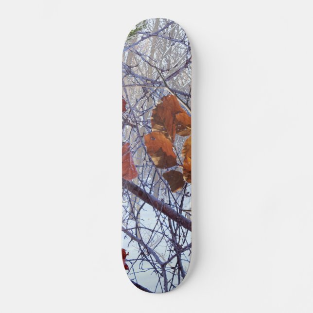 First Snow Winter Tarnung Style Skateboard (Vorderseite)