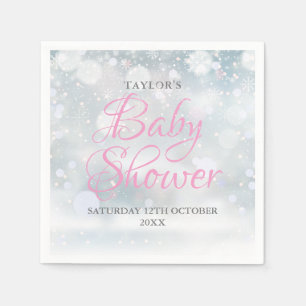 First Snowflakes Baby Shower / Sprinkle Serviette