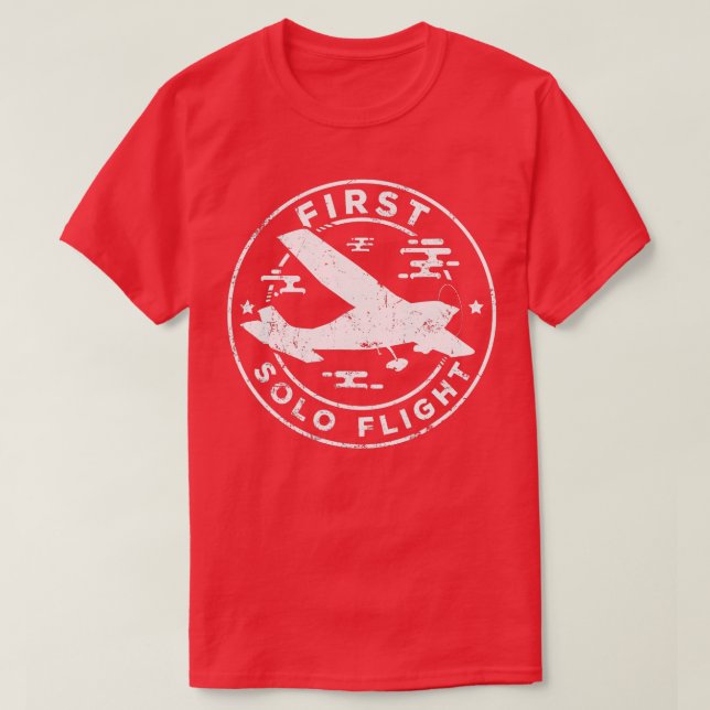 First Solo Flight  Plane Aircraft Pilot Flight   2 T-Shirt (Design vorne)